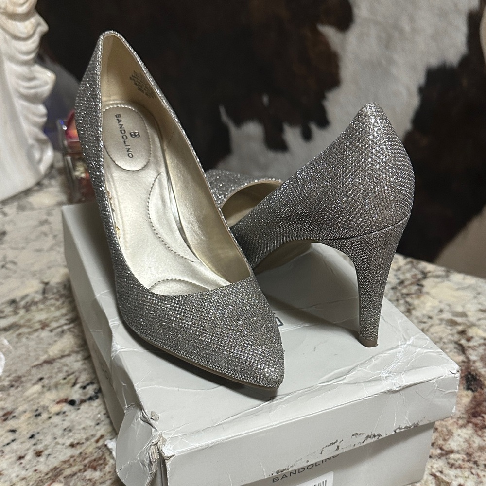 Bandolino Sparkling Silver Heels